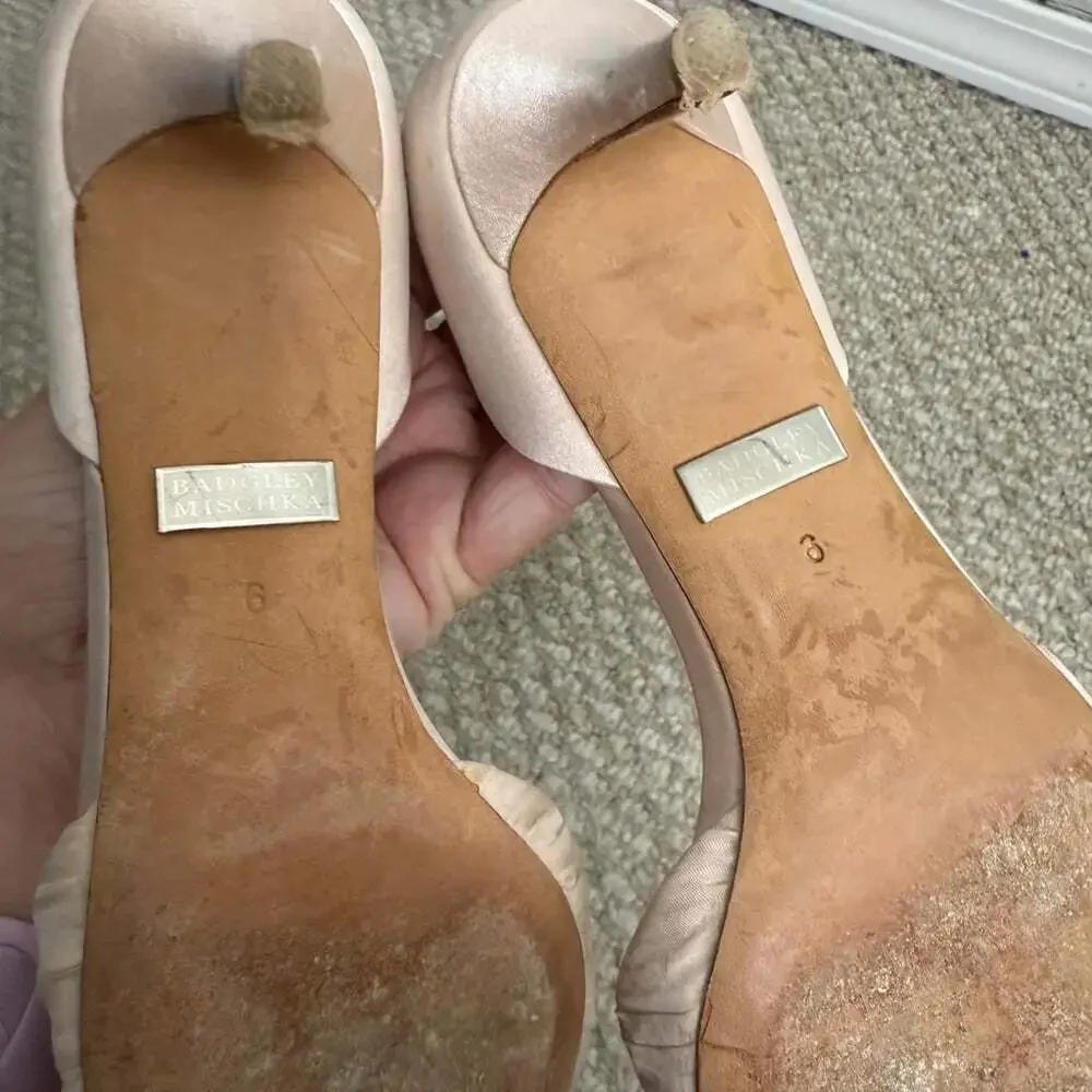 Badgley Mischka shoes Peep toe pink size 6